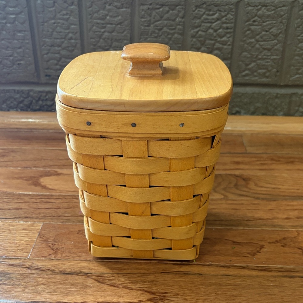 Woven Small Spoon Basket with Lid - Tan